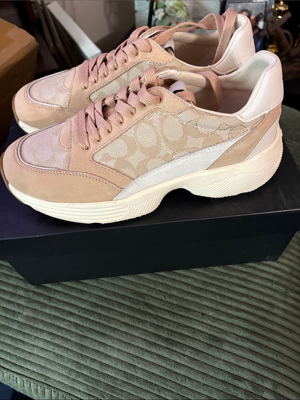 Coach Blush Pink Signature Runner Sneakers - Picture 3 of 8